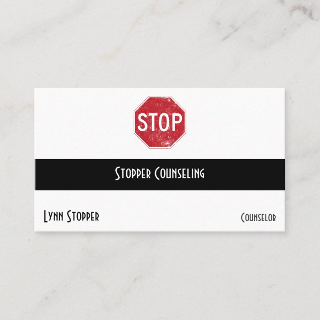 Distressed Stop Sign Business Card (Front)