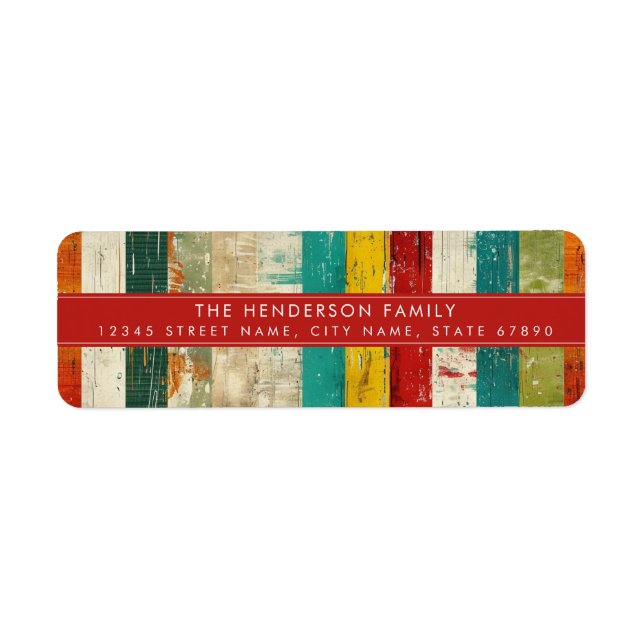 Distressed Stripe Background Return Address Labels (Front)