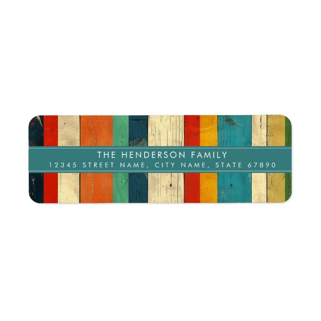 Distressed Stripe Background Return Address Labels (Front)