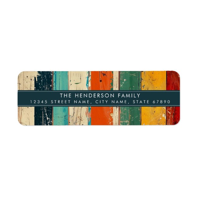Distressed Stripe Background Return Address Labels (Front)