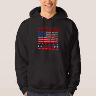 Distressed Style American Flag Desantis 2024 Hoodie