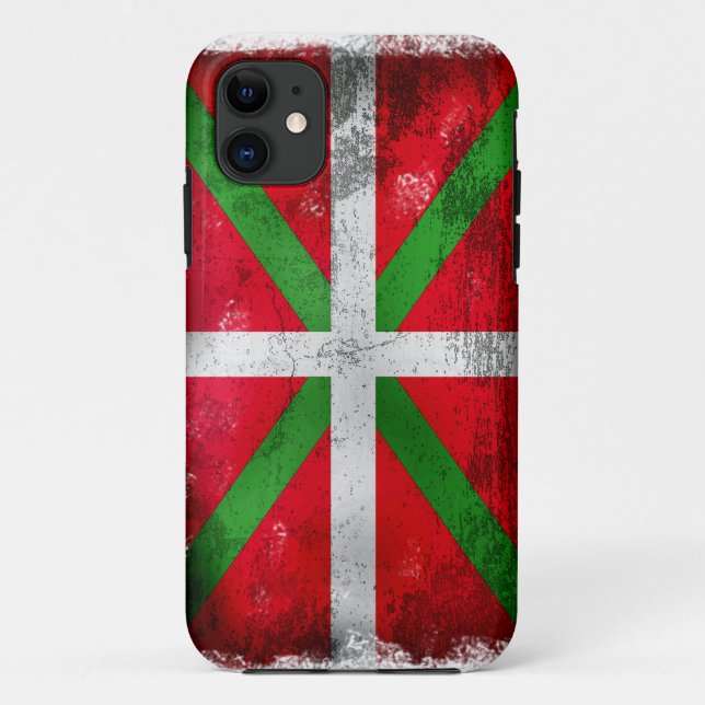 Distressed style Basque flag: Ikurriña, Case-Mate iPhone Case (Back)