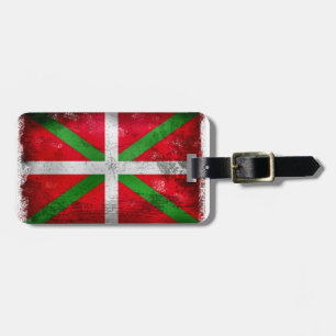 Distressed style Basque flag: Ikurriña, Luggage Tag