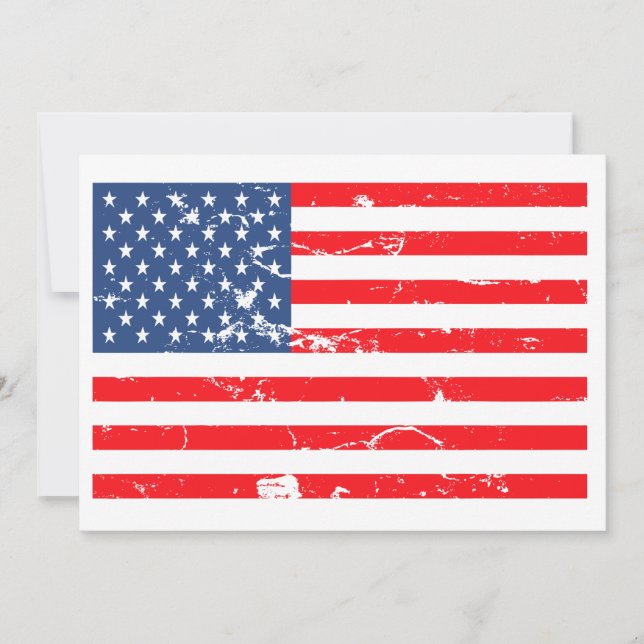 Distressed style USA flag Party Invite (Front)