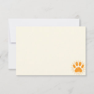 Distressed Sunbeam Dog Paw Blank Cream Off White Card