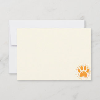 Distressed Sunbeam Dog Paw Blank Cream Off White Card