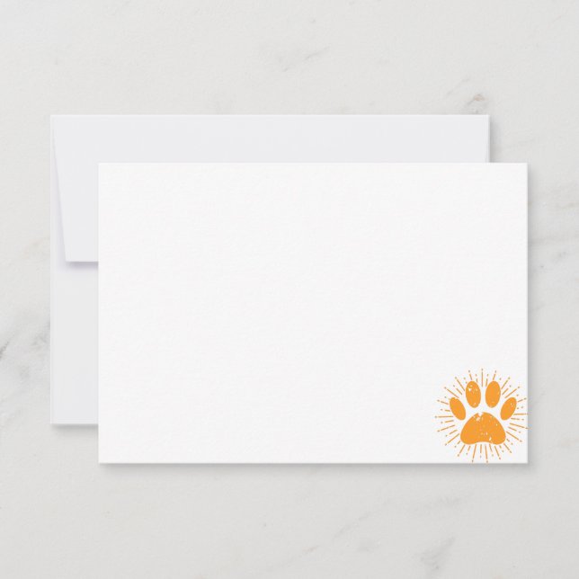 Distressed Sunbeam Dog Paw Custom Blank Card (Front)