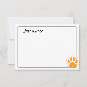 Distressed Sunbeam Dog Paw Custom Just a Note Card