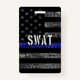 Distressed SWAT Police Flag ID Badge