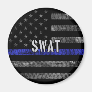 Distressed SWAT Police Flag Magnet