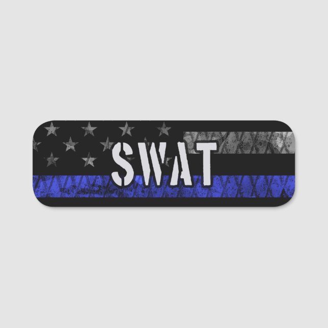 Distressed SWAT Police Flag Name Tag (Front)