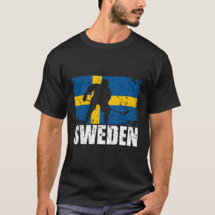 Distressed Sweden Hockey Swedish Flag Player Fan T-Shirt