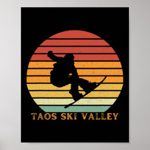 Distressed Taos Ski Valley New Mexico Snowboarding Poster