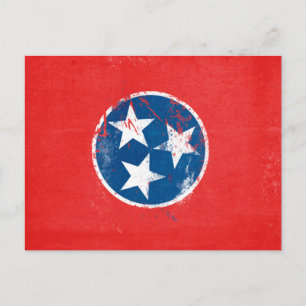 Distressed Tennessee Flag Postcard