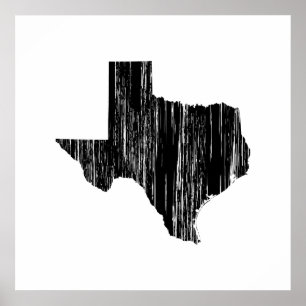Distressed Texas State Outline Poster