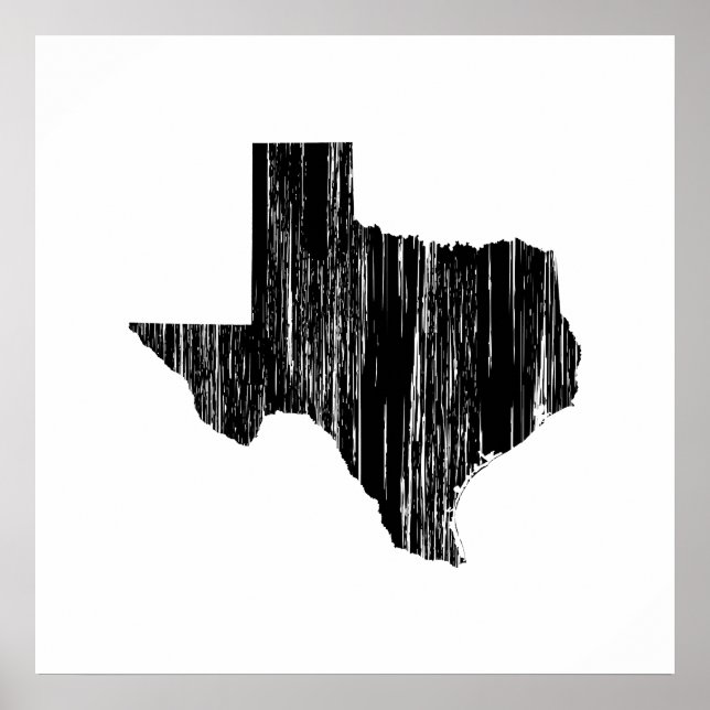 Distressed Texas State Outline Poster (Front)