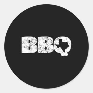 Distressed Texas Tx Map Bbq Outfit Barbecue Simple Classic Round Sticker