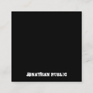 Distressed Text Black And White B&W Template Square Business Card