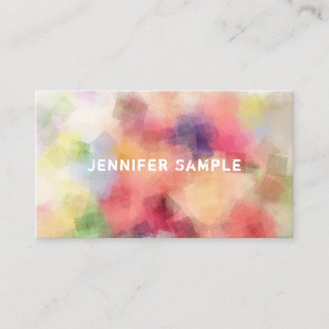 Distressed Text Elegant Modern Abstract Template Business Card (Front)