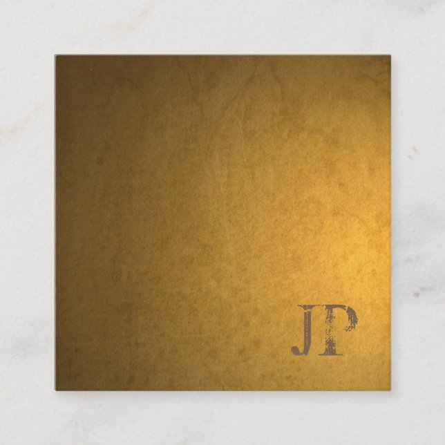 Distressed Text Font Monogram Template Luxurious Square Business Card (Front)