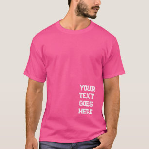 Distressed Text Mens Modern Template Wow Pink T-Shirt