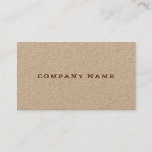 Distressed Text Template Luxury Real Kraft Paper Business Card (Front)