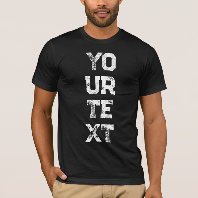Distressed Text Template Mens Modern Elegant T-Shirt (Front)