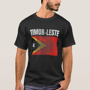 Distressed Timor Leste Flag Graphic For Men Women  T-Shirt