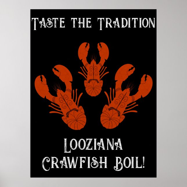 Distressed Travel Cajun Louisiana-Crawfish Boil Poster (Front)