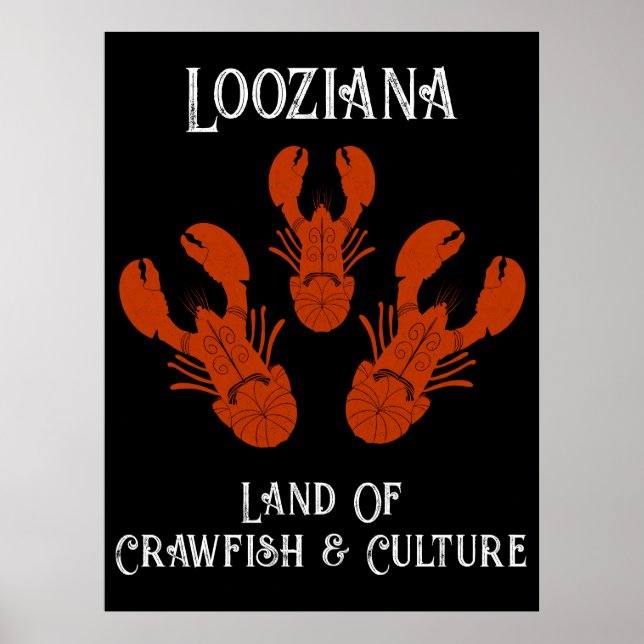 Distressed Travel Cajun Louisiana-Crawfish Creole Poster (Front)
