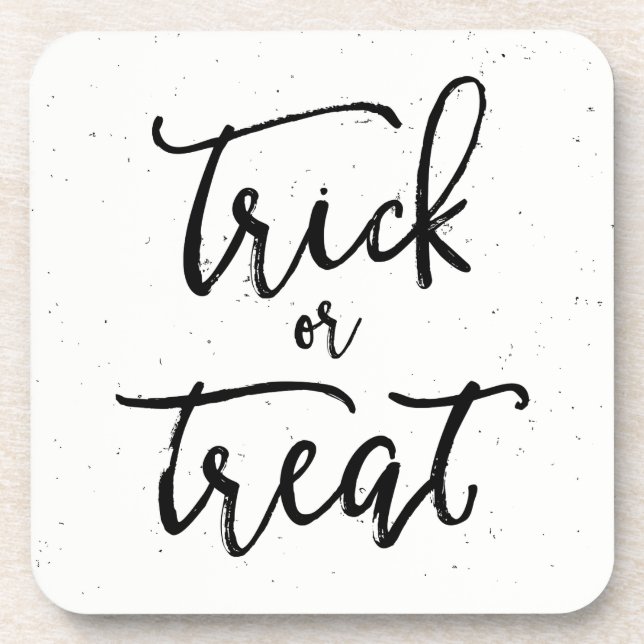 Distressed Trick Or Treat Halloween Coaster (Front)