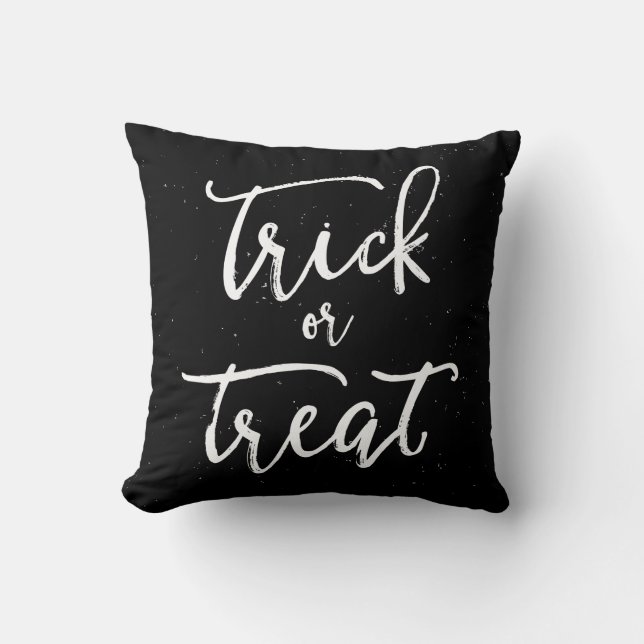 Distressed Trick Or Treat Halloween Cushion (Front)