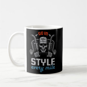 Distressed Truck Driver Skeleton Trucker Funny Coffee Mug