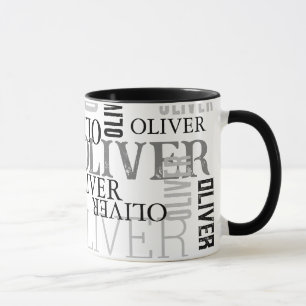 Distressed Typography black-and-white Mug