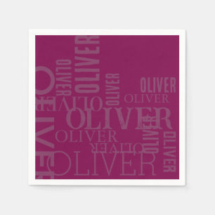 Distressed Typography Wine Napkin