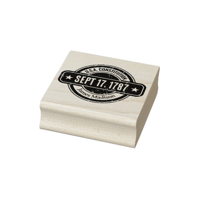 Distressed U.S. History Dates Constitution Day Rubber Stamp (Stamp)