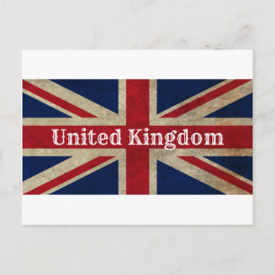 Distressed UK Flag Postcard