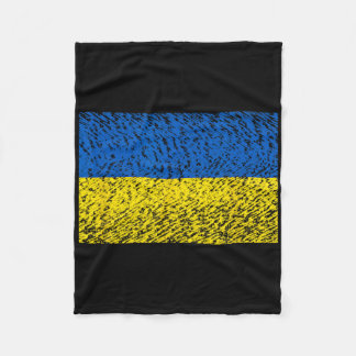 Distressed Ukraine Flag Blue Yellow Patriotic Supp Fleece Blanket