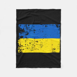 Distressed Ukraine Flag Blue Yellow Patriotic Supp Fleece Blanket