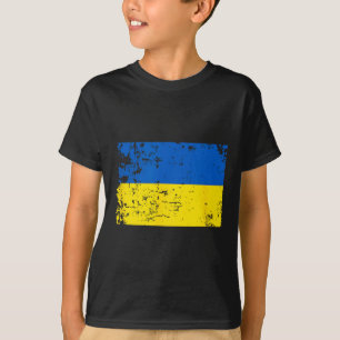 Distressed Ukraine Flag Blue Yellow Patriotic Supp T-Shirt