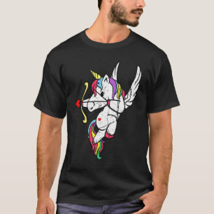 Distressed Unicorn Cupid Love Valentines Day Coupl T-Shirt