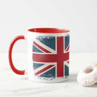 DISTRESSED UNION JACK BRITISH FLAG COFFEE MUG