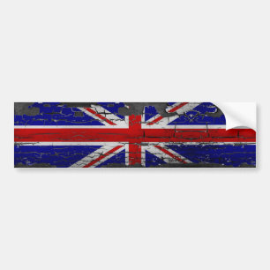 Distressed Union Jack Flag Bumper Sticker