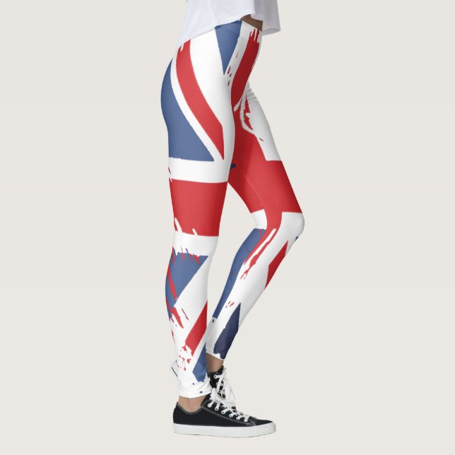 Distressed Union Jack Leggings - UK Flag Pants (Right)