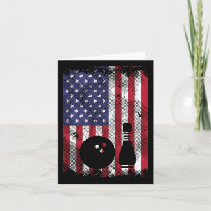 Distressed Us Flag Bowling Patriotic Bowler Men Wo Card