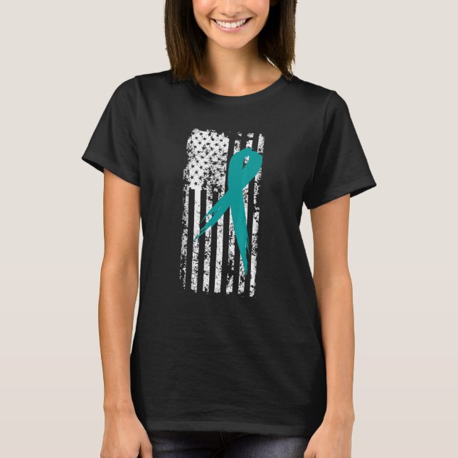 Distressed Us Flag Cool Raising Awareness Ptsd Tea T-Shirt (Front)