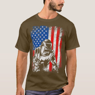 Distressed USA American Flag Welder Welding Men Pa T-Shirt