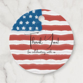 Distressed USA Flag 4th of July Favour Tags