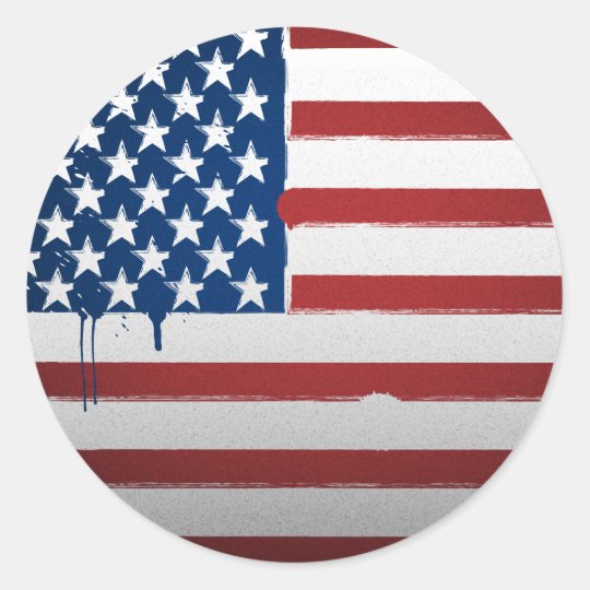 Distressed USA Flag Classic Round Sticker | Zazzle.co.uk