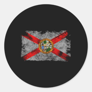Distressed Usa Patriotic Fl State Florida Flag Classic Round Sticker